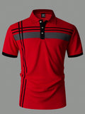 Manfinity Mode Men Plaid Contrast Color Polo Shirt