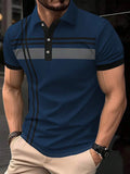 Manfinity Mode Men Plaid Contrast Color Polo Shirt