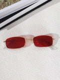 1pc Men's Square Minimalist Frame Fashion Glasses, Suitable For Daily Use Halloween