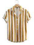 Manfinity Homme Men Vertical Striped Button Up Shirt - MapleCo