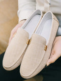 Breathable Canvas Loafers Men Casual Shoes Korean Style Trendy Slip-On Slouchy Shoes For Men