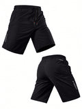 Men's Quick-Dry Shorts With Zipper Pockets, Elastic Waist Drawstring Casual Pants, 1pc, Suitable For Summer Gym Exercise, Training, Jogging