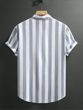 Manfinity Homme Men Vertical Striped Button Up Shirt - MapleCo