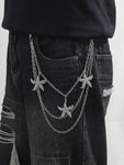 1pc Gold Multilayer Cross Pendant Men Hip Hop Metal Punk Style Pants Chain Street Halloween