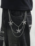 1pc Gold Multilayer Cross Pendant Men Hip Hop Metal Punk Style Pants Chain Street Halloween