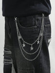 1pc Gold Multilayer Cross Pendant Men Hip Hop Metal Punk Style Pants Chain Street Halloween