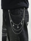 1pc Gold Multilayer Cross Pendant Men Hip Hop Metal Punk Style Pants Chain Street Halloween