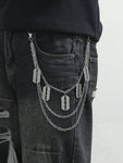 1pc Gold Multilayer Cross Pendant Men Hip Hop Metal Punk Style Pants Chain Street Halloween