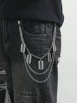 1pc Men Cross Pendant Multi-Layered Metal Fashion Accessory Hip Hop Punk Style Chain For Pants Street Halloween