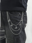 1pc Men Cross Pendant Multi-Layered Metal Fashion Accessory Hip Hop Punk Style Chain For Pants Street Halloween