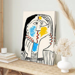 1pc Picasso Drawing KISS Poster, Canvas Prints Painting, Retro Wall Art Picture, Living Room Home Decor, Frameless