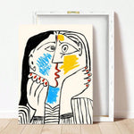 1pc Picasso Drawing KISS Poster, Canvas Prints Painting, Retro Wall Art Picture, Living Room Home Decor, Frameless