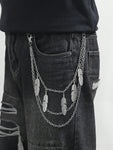 1pc Men Cross Pendant Multi-Layered Metal Fashion Accessory Hip Hop Punk Style Chain For Pants Street Halloween