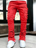 Men Solid Raw Hem Skinny Jeans