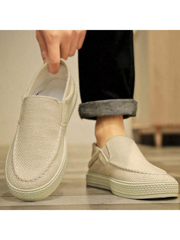 Men Fashionable Casual Sports Shoes, Breathable Canvas Loafers, Summer - MapleCo