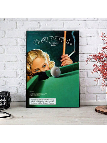 1PC Play Billiards Oil Painting Canvas Painting Wall Art Decoration, Smoking Print Poster Pictures Room Decoration, Corridor, Bedroom, Office, Study, Living Room Wall Art Decoration(No Frame)