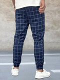 Manfinity Homme Men Grid Print Drawstring Waist Pants - MapleCo