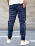 Manfinity Homme Men Grid Print Drawstring Waist Pants - MapleCo