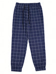 Manfinity Homme Men Grid Print Drawstring Waist Pants - MapleCo