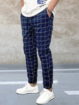 Manfinity Homme Men Grid Print Drawstring Waist Pants - MapleCo