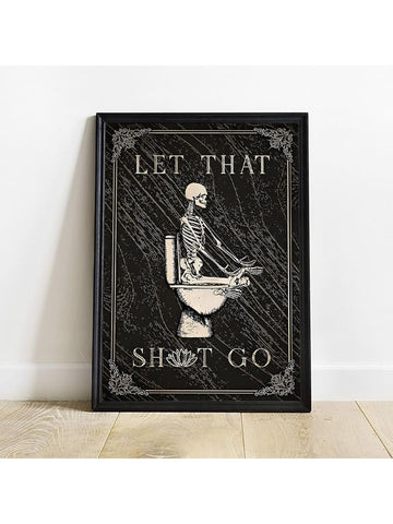 1 Piece Of Canvas Poster Interesting Skull, Canvas Print Bathroom Decoration, Retro Skull Poster