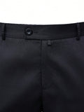 Manfinity Mode Men's Casual Solid Color Tapered Dress Pants