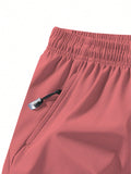 Men's Anti-Lost Zippered Pocket Drawstring Waistband 3/4 Sports Shorts With Unique Features