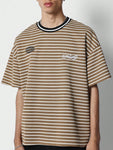 SUMWON Boxy Fit Striped Tee With Front Embroidery - MapleCo