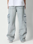 SUMWON Flare Fit Distressed Cargo Jean - MapleCo