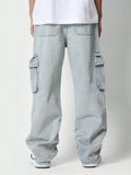 SUMWON Flare Fit Distressed Cargo Jean - MapleCo