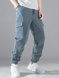 Manfinity Hypemode Men Flap Pocket Side Drawstring Waist Pants - MapleCo