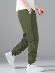 Manfinity Hypemode Men Flap Pocket Side Drawstring Waist Pants - MapleCo