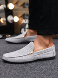 Men's Casual Loafers Penny Shoes, Slip-On Canvas Flat Shoes (One Size Smaller) - MapleCo