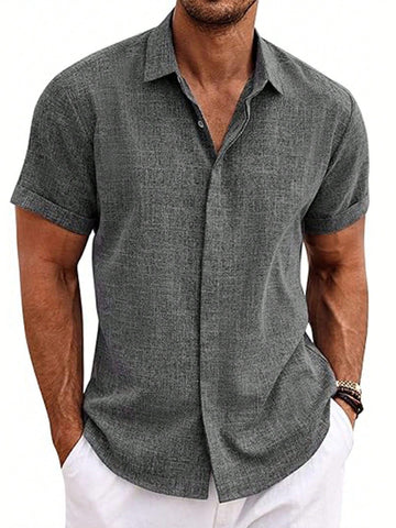 Men's Short Sleeve Casual Beach Holiday Shirt - MapleCo