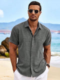 Men's Short Sleeve Casual Beach Holiday Shirt - MapleCo