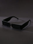 1pc Fashionable Retro Small Frame Men's Black Y2K Beach Fashion Glasses