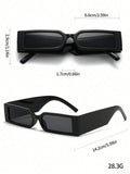 1pc Fashionable Retro Small Frame Men's Black Y2K Beach Fashion Glasses