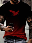 Men's Summer Eagle Printed Round Neck Short Sleeve Casual T-Shirt