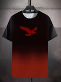 Men's Summer Eagle Printed Round Neck Short Sleeve Casual T-Shirt