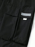 Men Letter Graphic Flap Pocket Drawstring Waist Cargo Pants - MapleCo