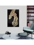 1pc Modern Canvas Painting, Two Money Leopard Painting On Canvas Wall Art, Artwork Wall Painting For Entryway Bathroom Bedroom Office Living Room Home Wall Decor, No Frame - MapleCo