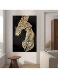 1pc Modern Canvas Painting, Two Money Leopard Painting On Canvas Wall Art, Artwork Wall Painting For Entryway Bathroom Bedroom Office Living Room Home Wall Decor, No Frame - MapleCo