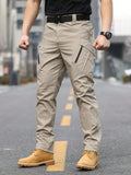 Men's Zipper Workwear Pocket Straight Wide-Legged Casual Streetwear Pants - MapleCo