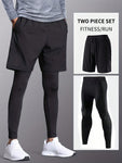 2PCS Men High Stretch Sportswear Set - Flexible Leggings