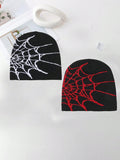 2pcs/1pc Men's Unique Spider Web Textured Knit Beanie Hat For Autumn Winter Everyday Wear Halloween