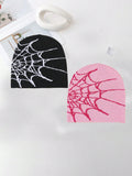 2pcs/1pc Men's Unique Spider Web Textured Knit Beanie Hat For Autumn Winter Everyday Wear Halloween