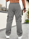 Men's Functional Style Straight-Leg Work Pants With Large Pockets - MapleCo