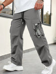 Men's Functional Style Straight-Leg Work Pants With Large Pockets - MapleCo