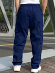 Men's Solid Color Simple Daily Casual Cargo Pants - MapleCo