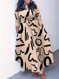 Women's Casual Random Print Long Dress, Summer